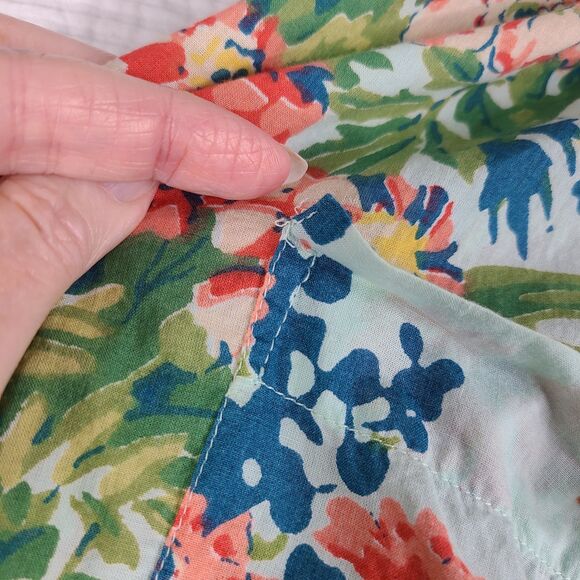 April Cornell Porch Dress L Cotton Midi Floral Cottagecore Sleeveless Pockets ** - Picture 11 of 13